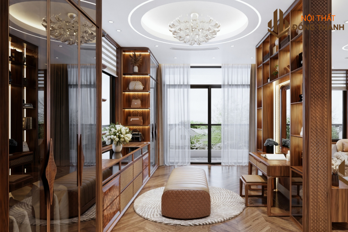 Có khu vực thay đồ, kệ tủ đồ đa năng