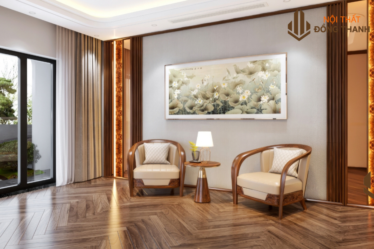 Không gian phòng thờ rộng, trang nghiêm