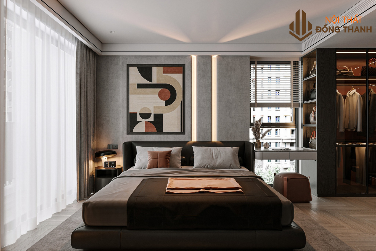 Nội thất trong phòng ngủ được đầu tư và decor nổi bật