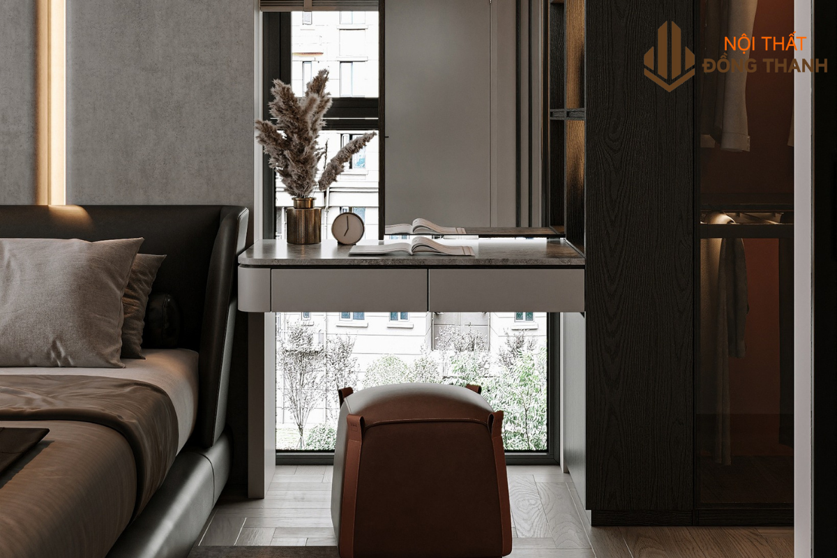 Không gian trang điểm hoặc làm việc được tối ưu