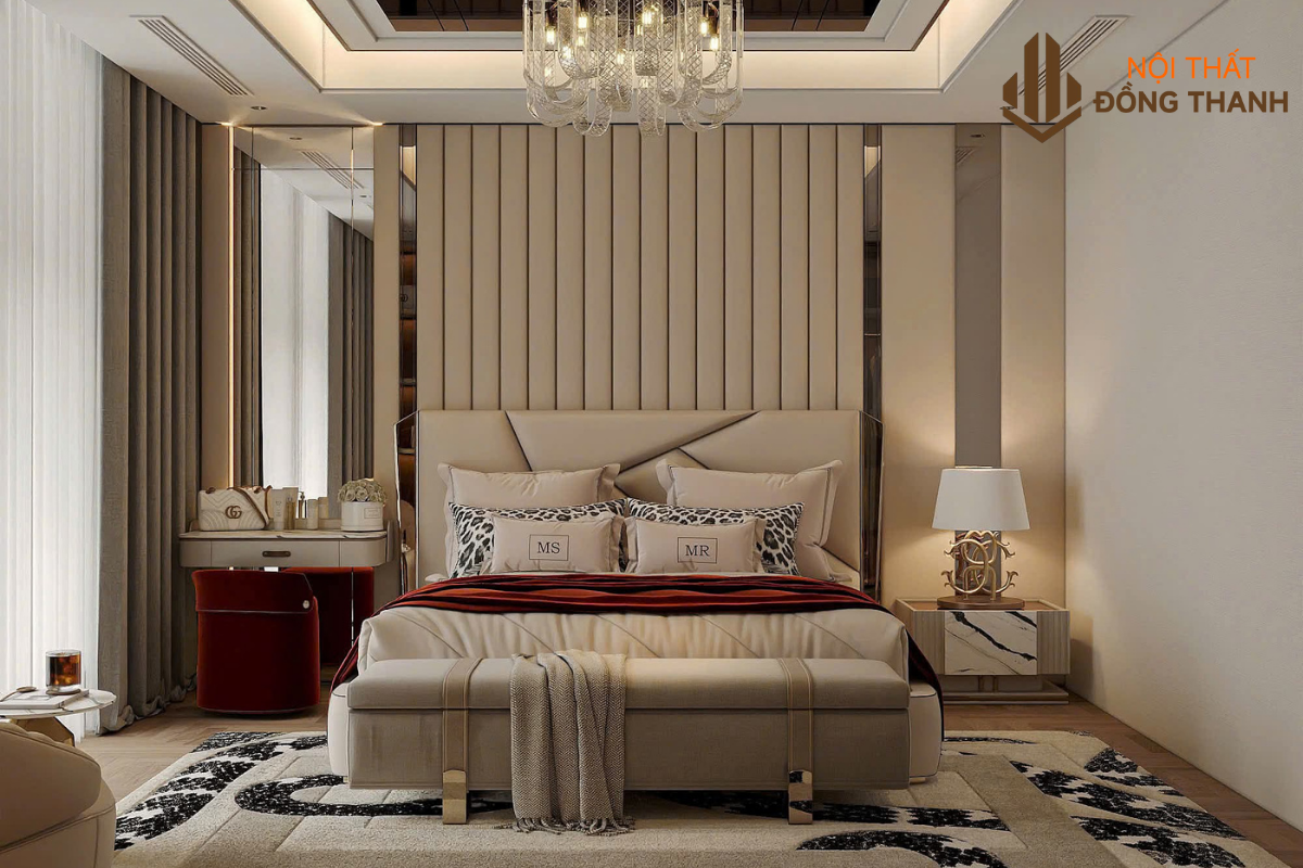 Diện tích phòng ngủ master rộng rãi, nội thất tiện nghi