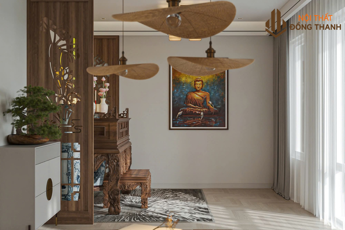 Phòng thờ được đặt ở vị trí cao nhất, đón tài lộc cho gia chủ