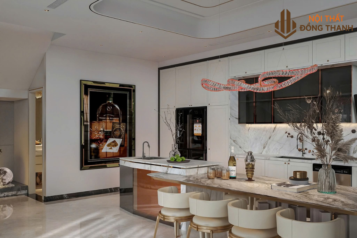 Không gian phòng bếp và bàn ăn phong cách Châu Âu