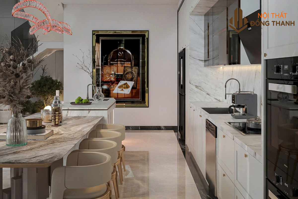 Bàn ăn thiết kế sang trọng, ấm cúng