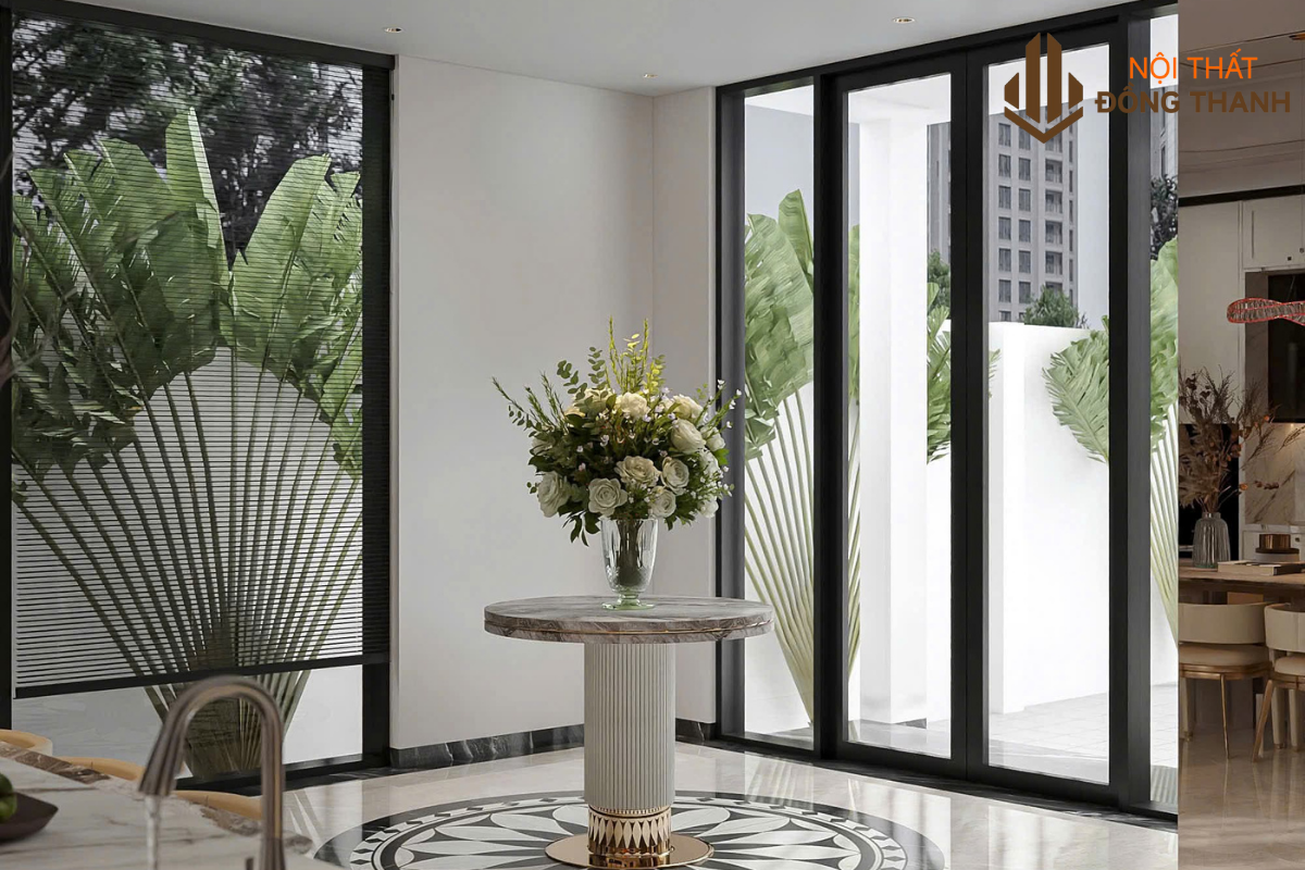 Bàn ăn thiết kế sang trọng, ấm cúng