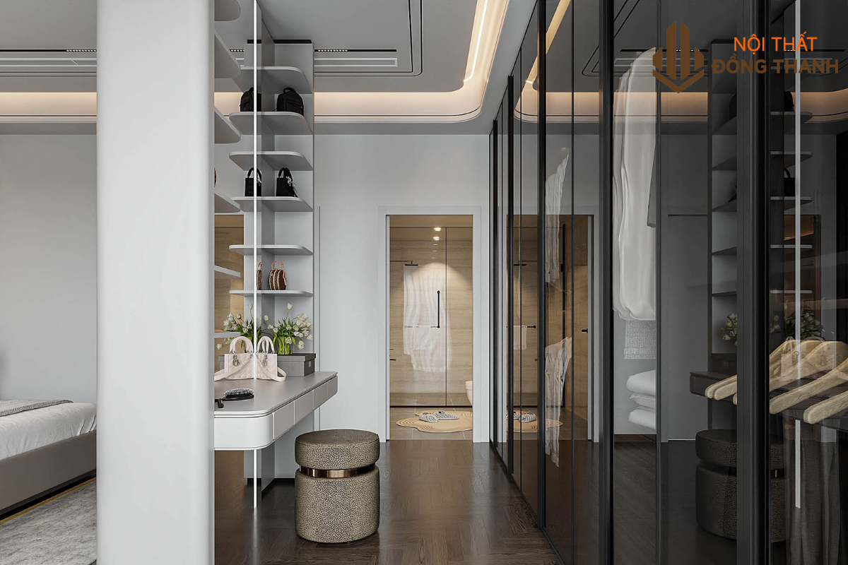 Không gian được tối ưu cùng với bàn trang điểm