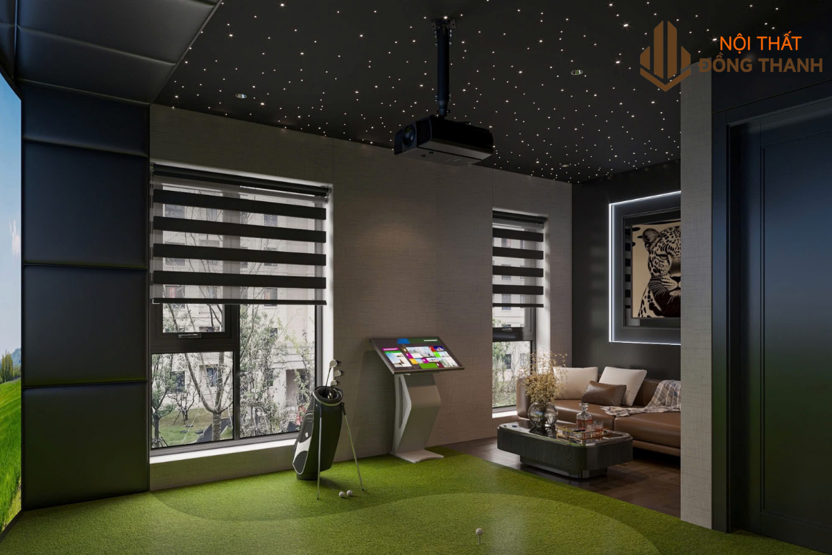 Phòng giải trí với không gian chơi golf ảo