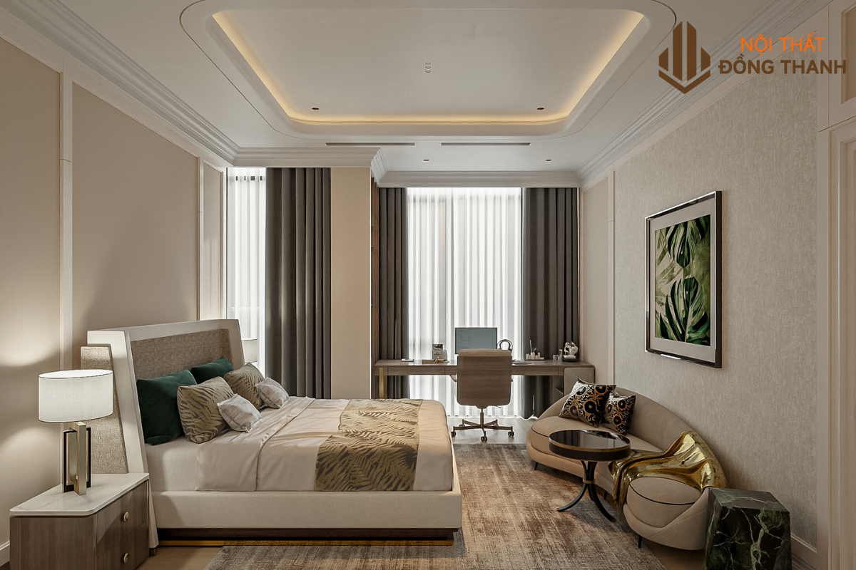 Phòng ngủ phụ được thiết kế với đầy đủ tiện nghi và tối ưu không gian