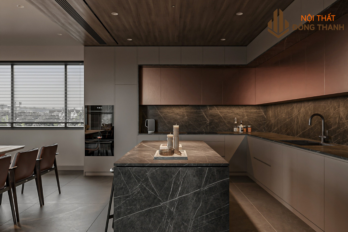 Phòng bếp được đầu tư với những chi tiết tỉ mỉ