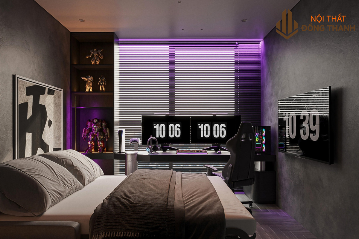 Phòng ngủ cá tính được làm theo sở thích của con trai