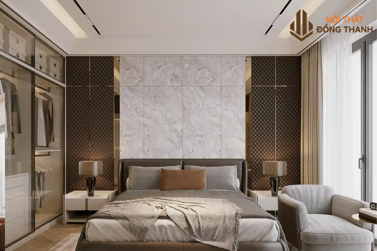 Không gian phòng ngủ được đặt giường kingsize