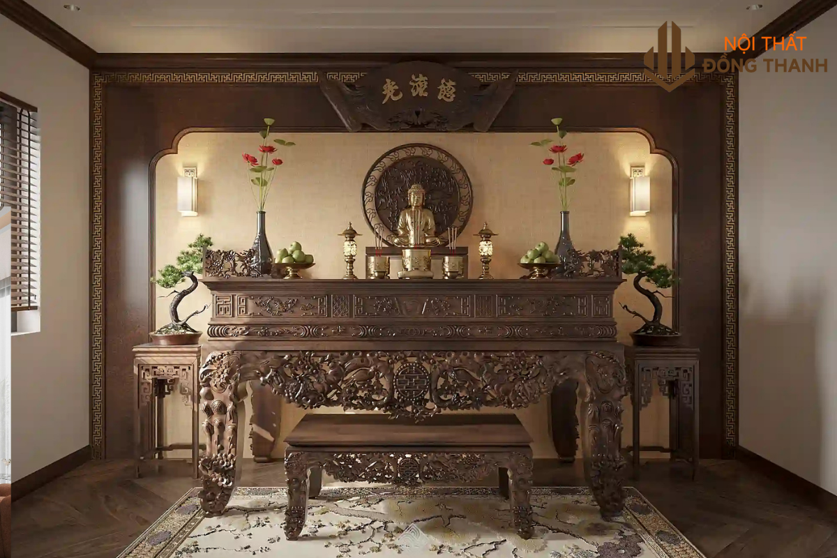 Phòng thờ trang nghiêm được thiết kế cổ điển