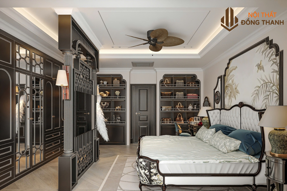 Phòng ngủ được thiết kế đẳng cấp và sang trọng