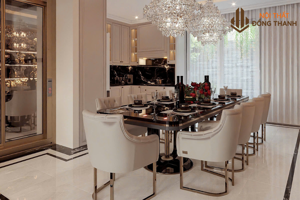 Sử dụng hệ đèn chùm pha lê cao cấp