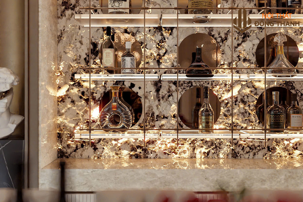 Tủ rượu đẳng cấp là chi tiết tạo điểm nhấn