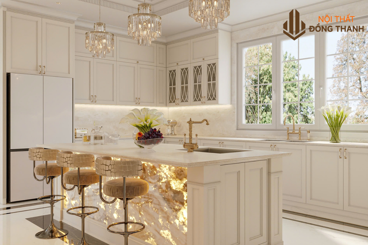 Hệ tủ bếp đơn giản và đầy đủ tiện nghi