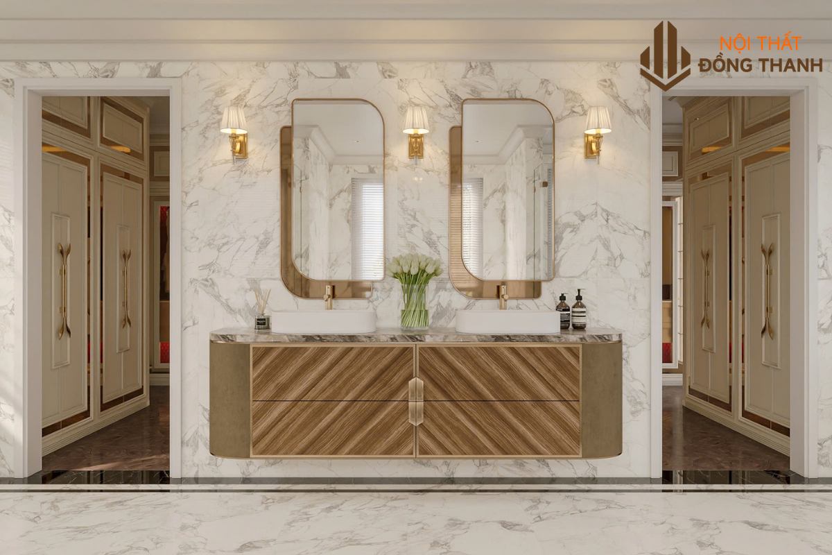 Phòng tắm có không gian rộng kết hợp với ánh sáng