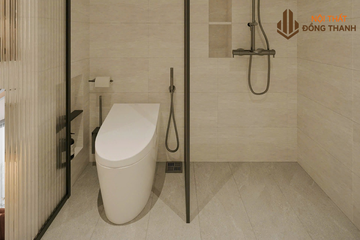 Khu vực vệ sinh khép kín thuận tiện khi sử dụng