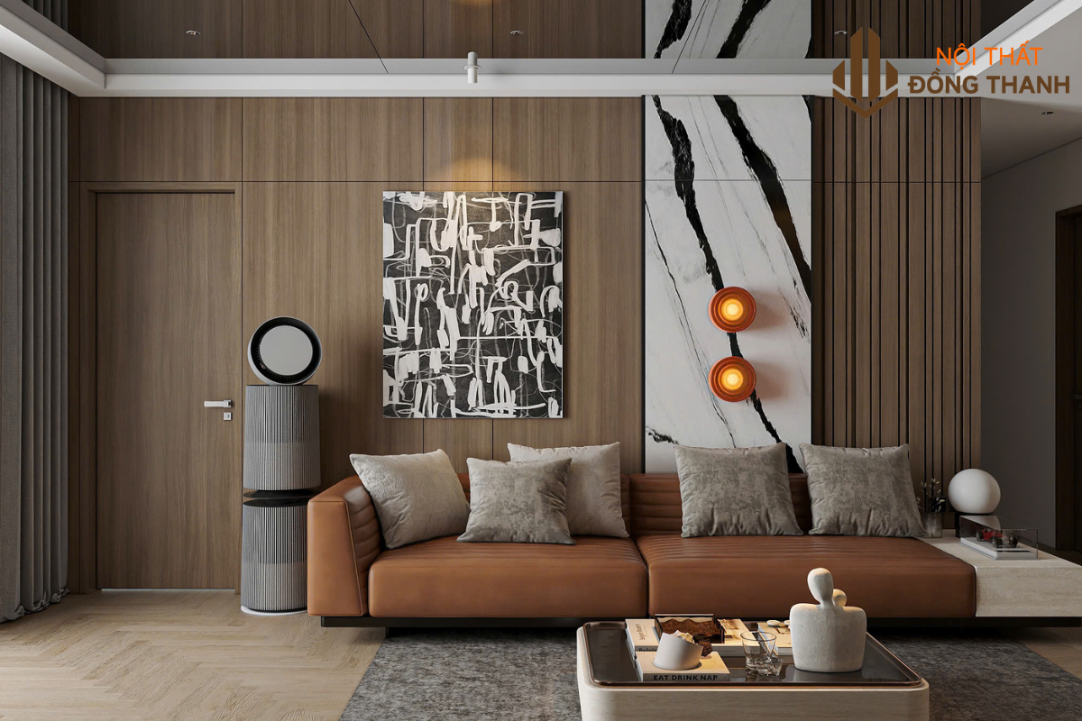 Phòng khách nổi bật với phong cách đơn giản