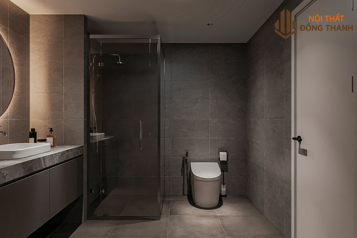 Không gian phòng tắm, vệ sinh rộng và sạch sẽ