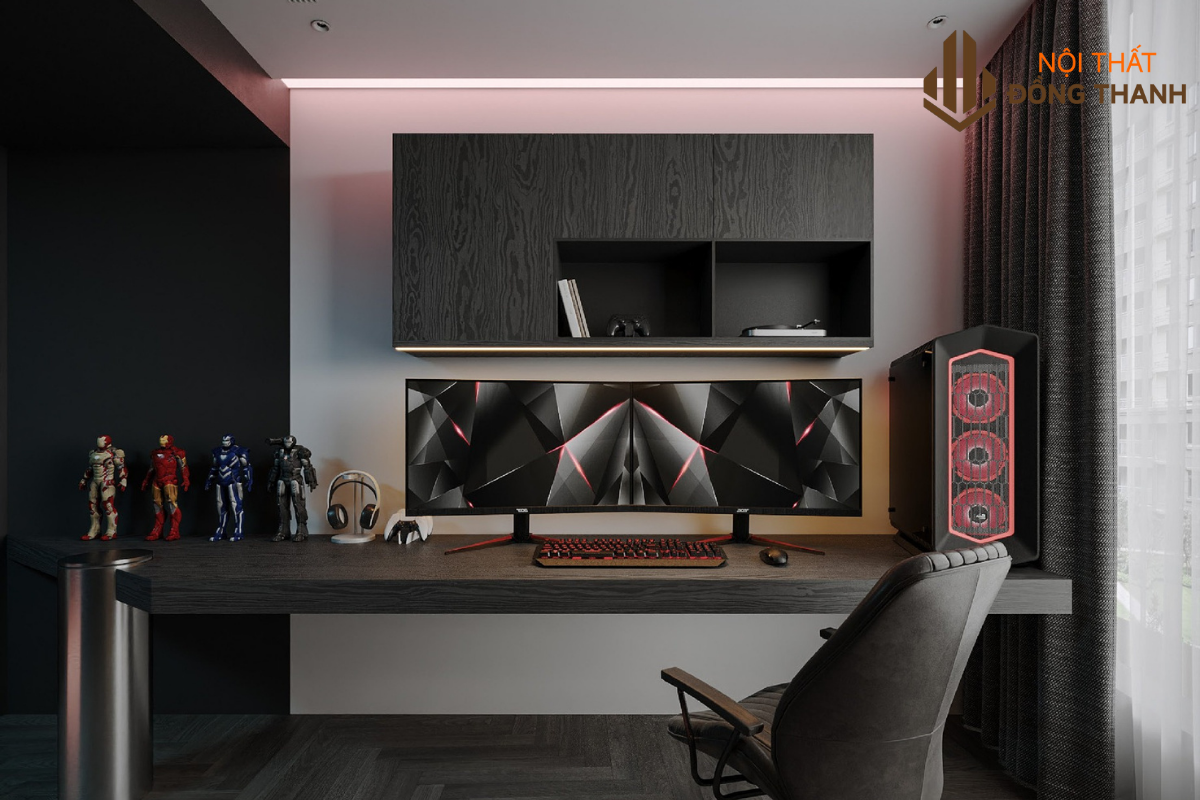 Khu vực làm việc và vui chơi được thiết kế riêng biệt