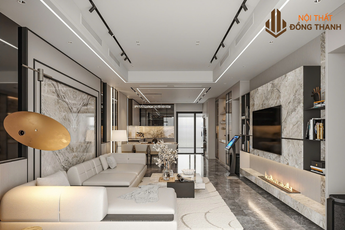 Không gian phòng khách được lấy ánh sáng từ tự nhiên