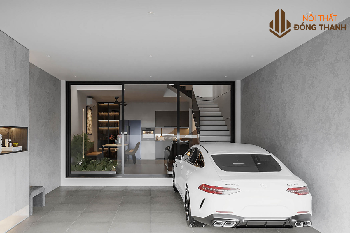 Không gian tầng trệt để xe rộng rãi