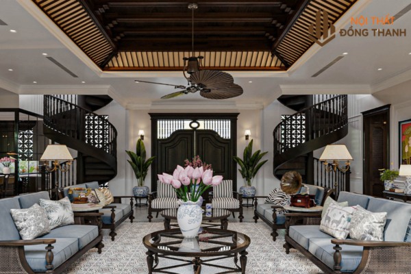 Sử dụng nội thất với gỗ óc chó sang trọng