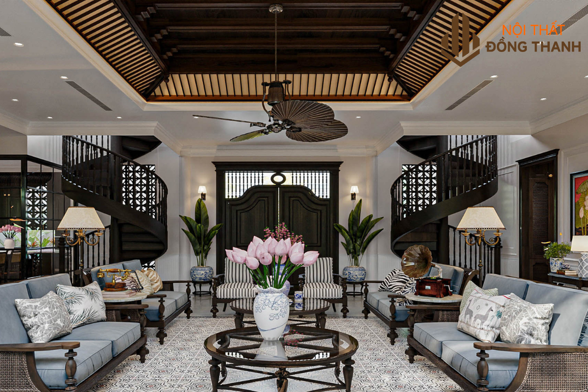 Sử dụng nội thất với gỗ óc chó sang trọng