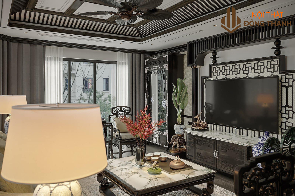 Trang trí không gian phòng khách mang hơi thở xưa