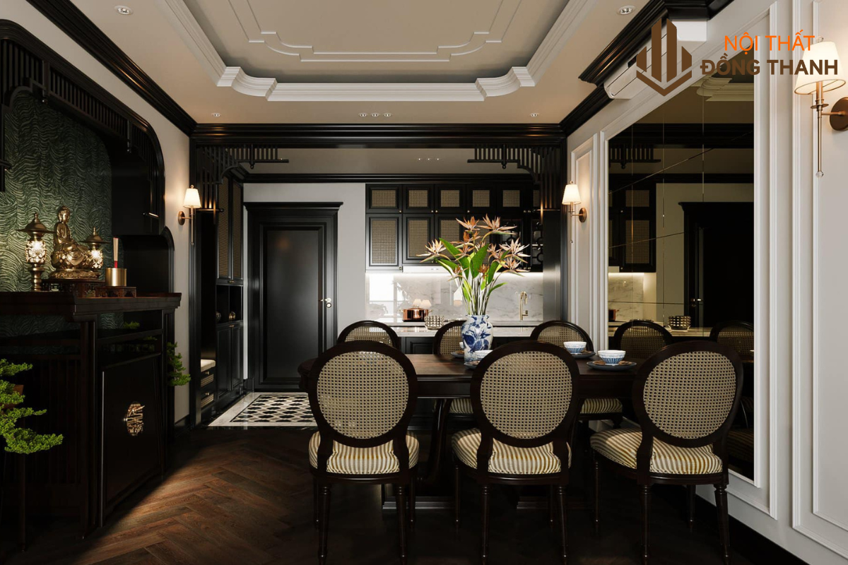 Bộ bàn ăn gỗ cho gia đình quây quần