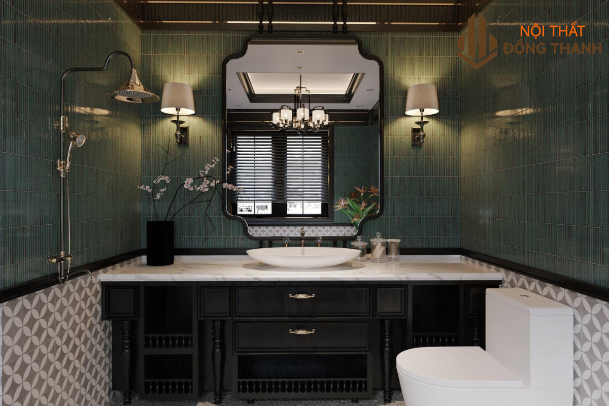Phòng tắm với thiết kế phong cách indochine độc đáo