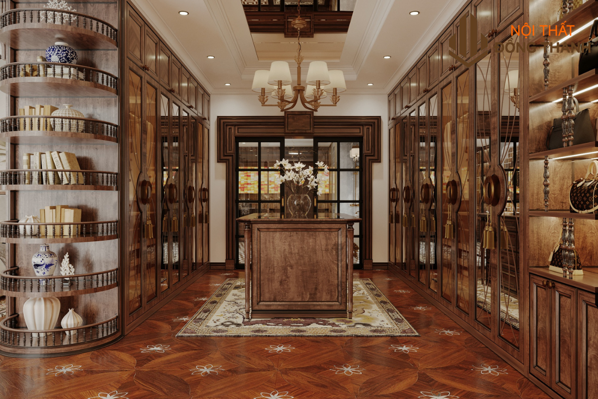 Sử dụng chất liệu gỗ óc chó cao cấp trong không gian nội thất