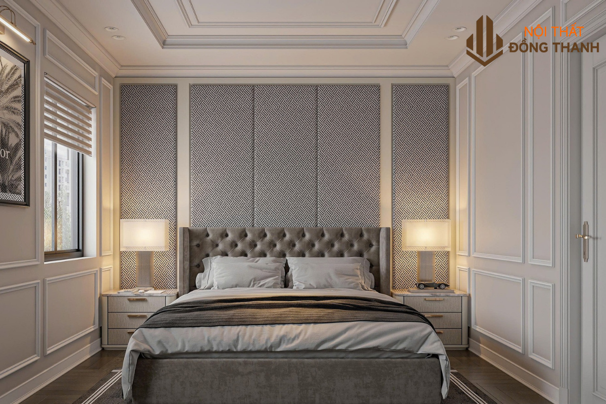 Không gian phòng ngủ cho khách thoáng và bài trí đơn giản