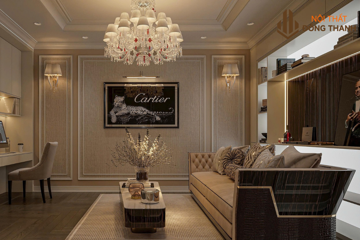 Không gian phòng ngủ cho khách thoáng và bài trí đơn giản