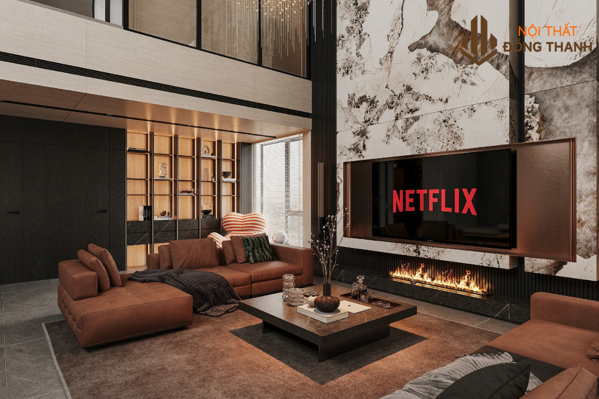 Phòng khách thiết kế Luxury với không gian thoáng