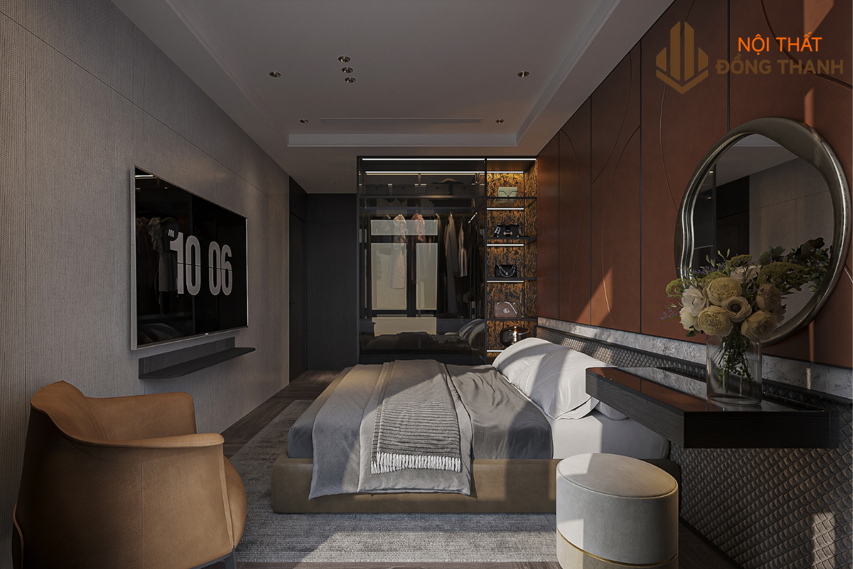 Phòng ngủ master rộng rãi, tone huyền bí