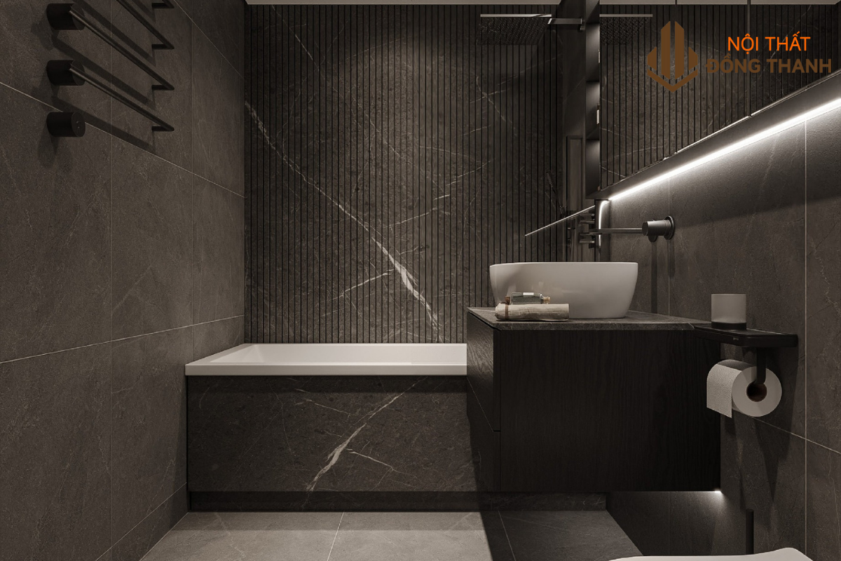 Phòng tắm liền kề với thiết kế hiện đại