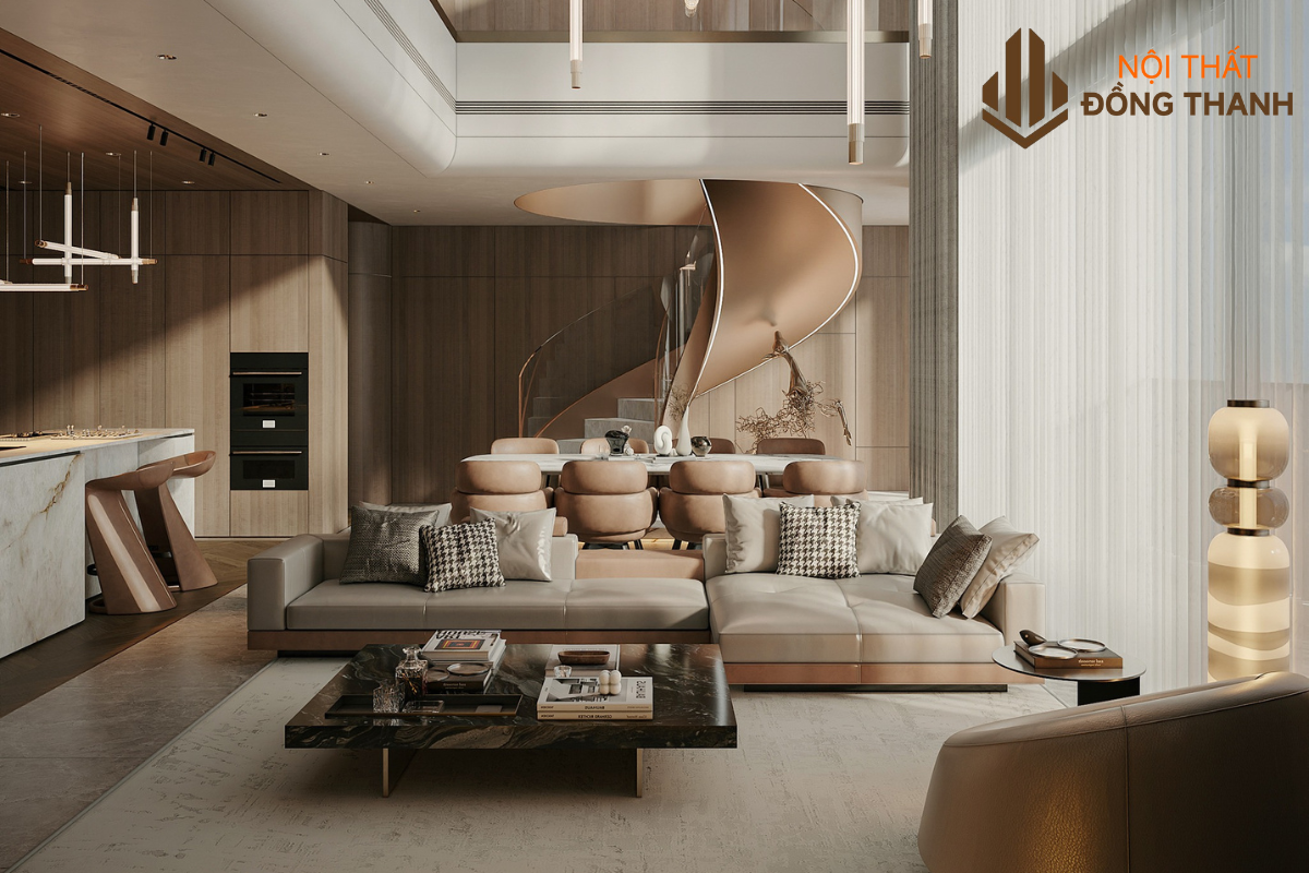 Dấu ấn thiết kế nội thất phong cách hiện đại cho biệt thự