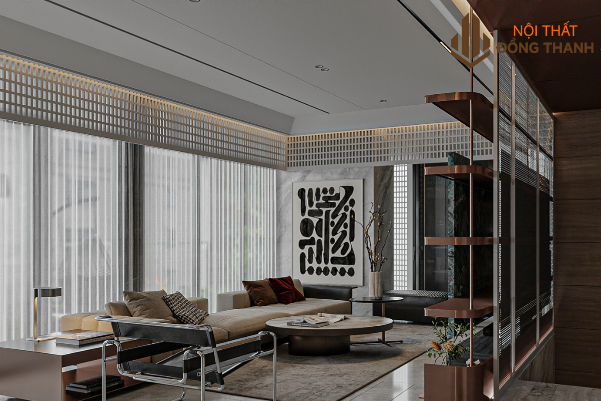 Thiết kế nội thất penthouse kết hợp giữa sang trọng và nghệ thuật