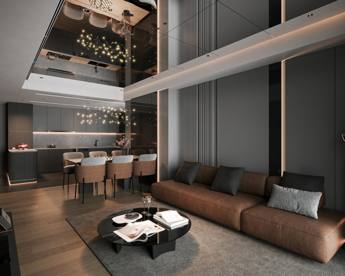 Thiết kế phòng khách chú trọng vào sự đẳng cấp, bề thế