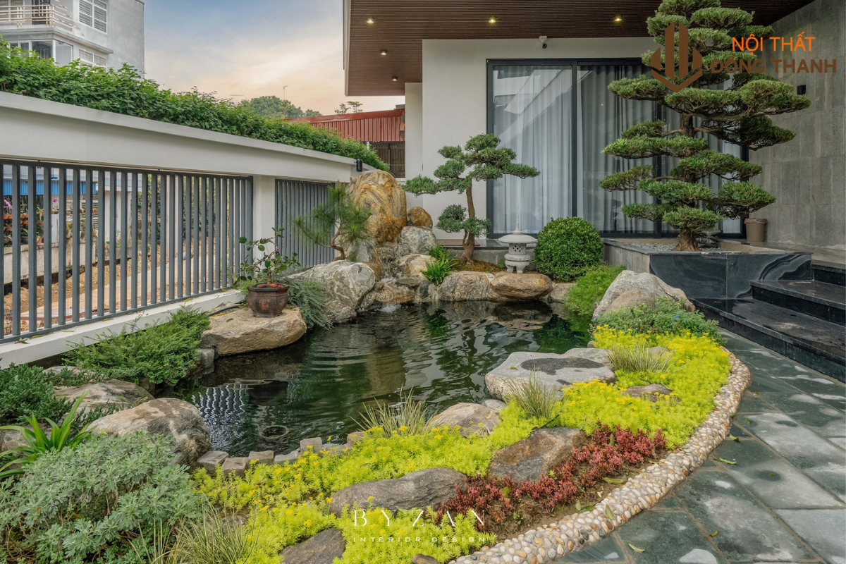 Thiết kế sân vườn tạo điểm nhấn xanh cho không gian