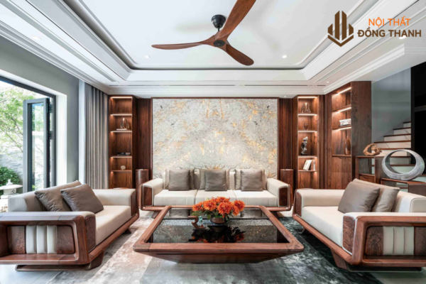 Không gian phòng khách với thiết kế đơn giản