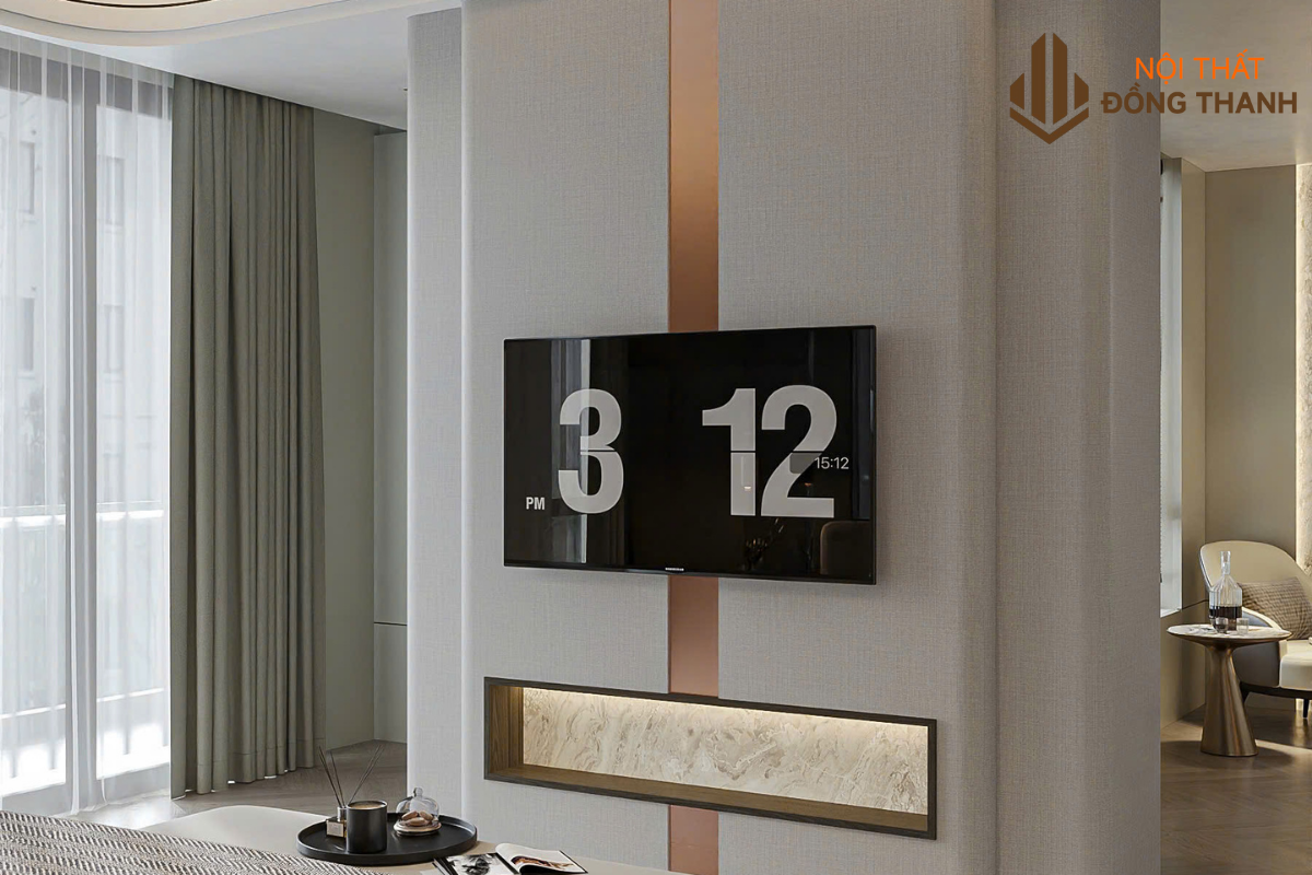 Ti vi treo tường với hệ vách đơn giản