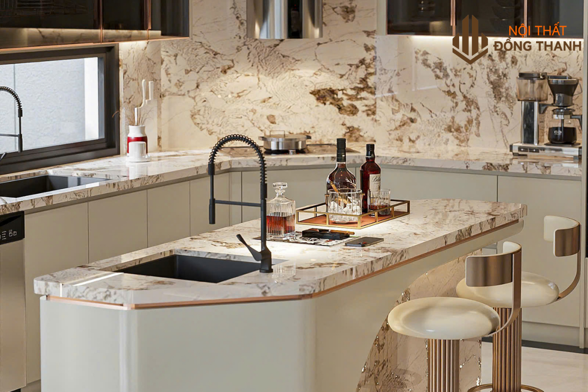 Không gian bếp mở thoáng đãng